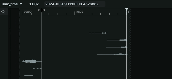 Time scrubbing before - arbitrary precision